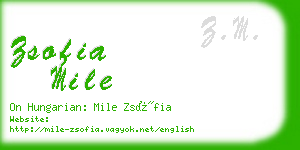 zsofia mile business card